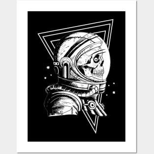 Black White Skull Astro Posters and Art